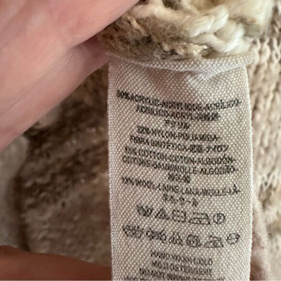 Free People Linus Eyelash Sweater Cream Tan Striped Boho Pullover Size XS - Picture 5 of 5